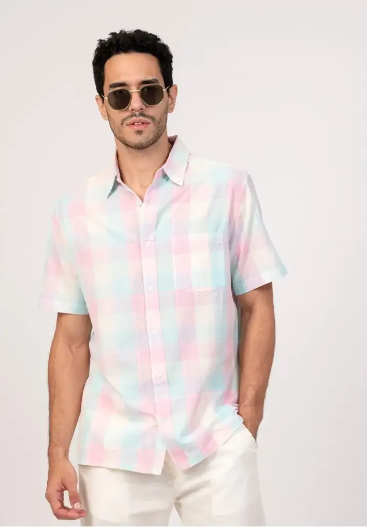 Cotton Candy Feels Classic Checkered Shirt