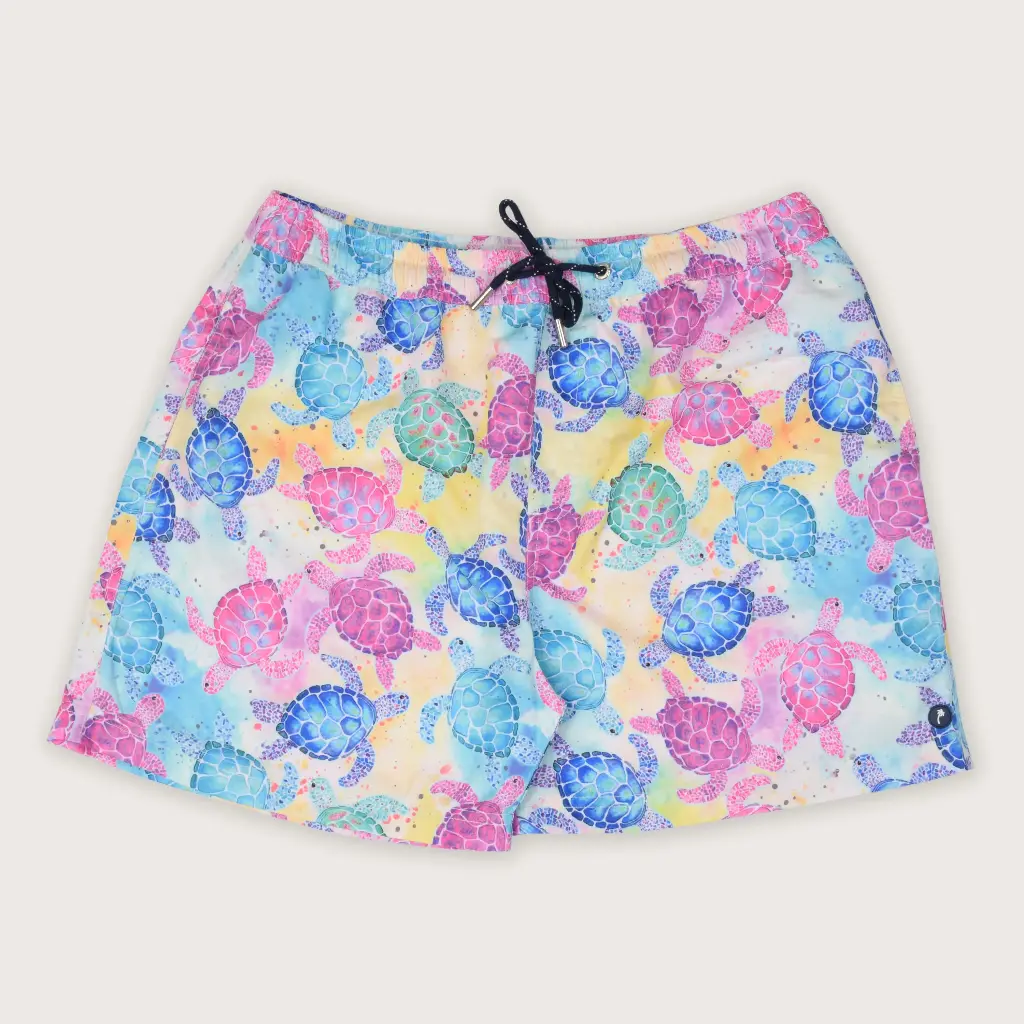 Explore The Sea With Turtle Print Swim Shorts
