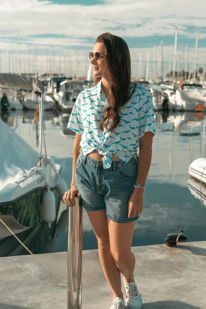 Have a Whale of a Time Hawaiian Shirt- Women