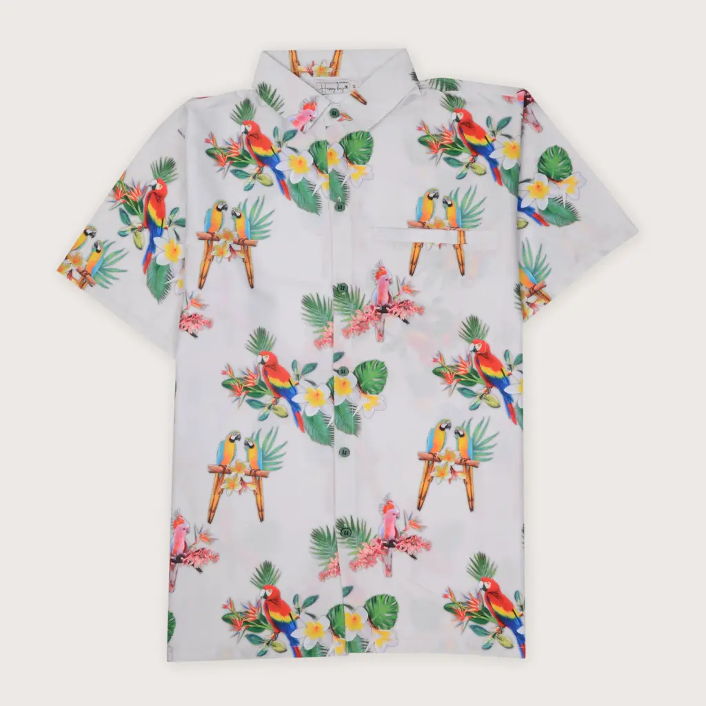 Parrots in a line Hawaiian Shirt