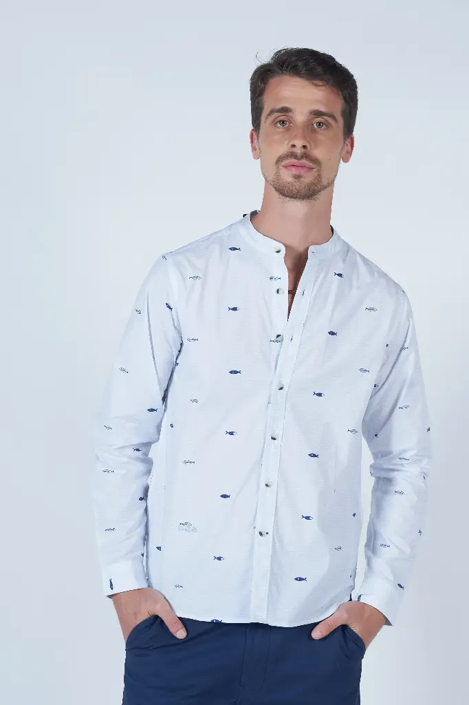 Tuna Waves in Blue Shirt