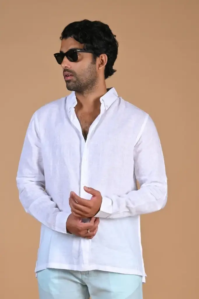 Wander In White Linen Shirt