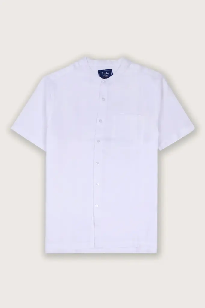 Breezy Basics Pure Linen Shirt- Brilliant White