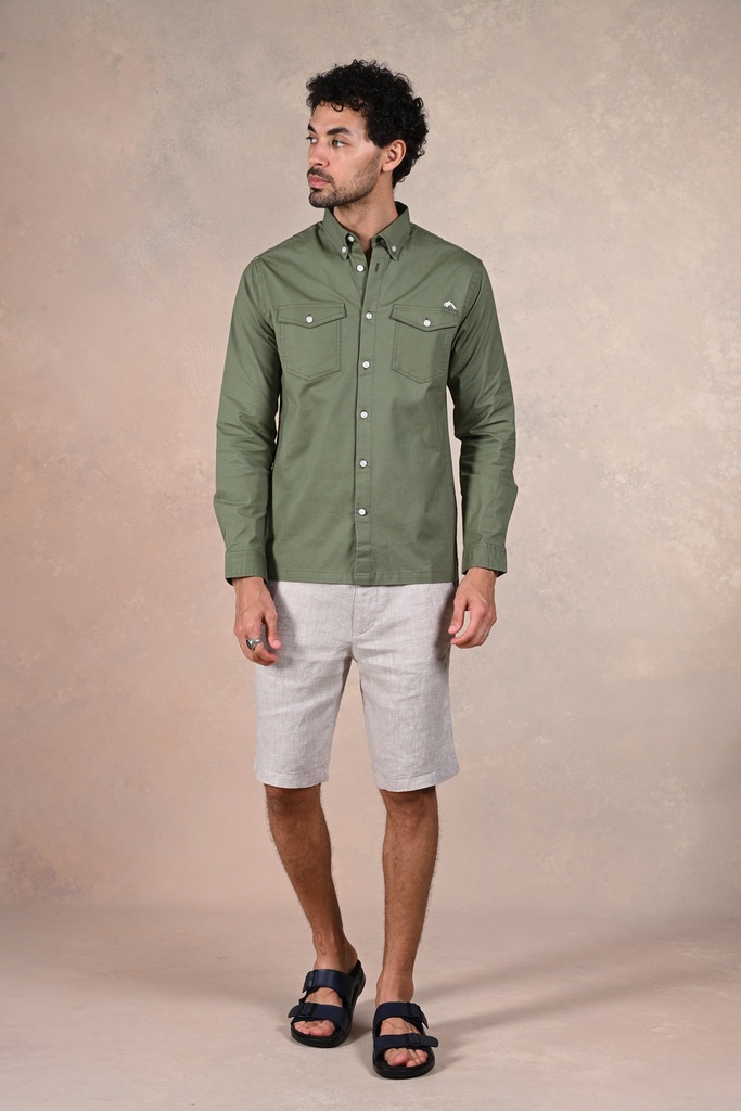 Earthy Elegance Classic Shirt- Luden Green