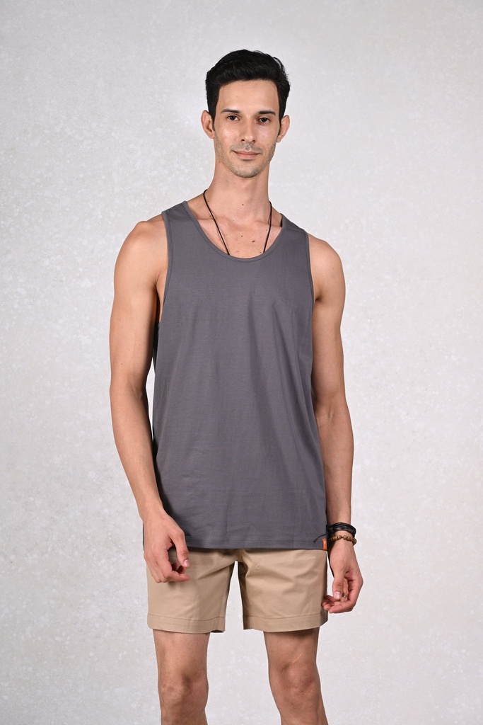 Effortless Cool Tank Tee- Iron Gate
