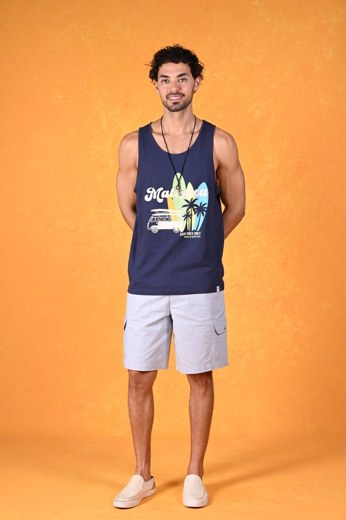 Good Vibes and High Tides
Find Your Wave Tank Tee- Pageant Blue