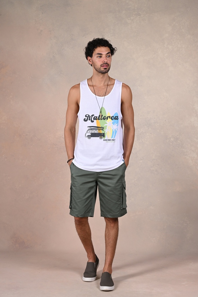 Let the Good Times Roll Tank Tee- Bright White