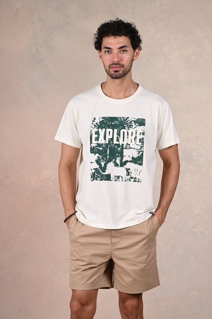 Safari Vibes Only Crew T-Shirt- Marshmallow