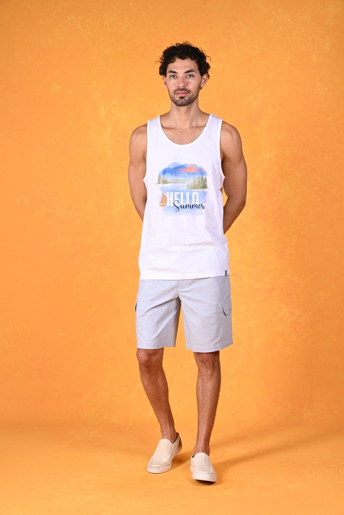 Summer Vibes Only Tank Tee- Bright White