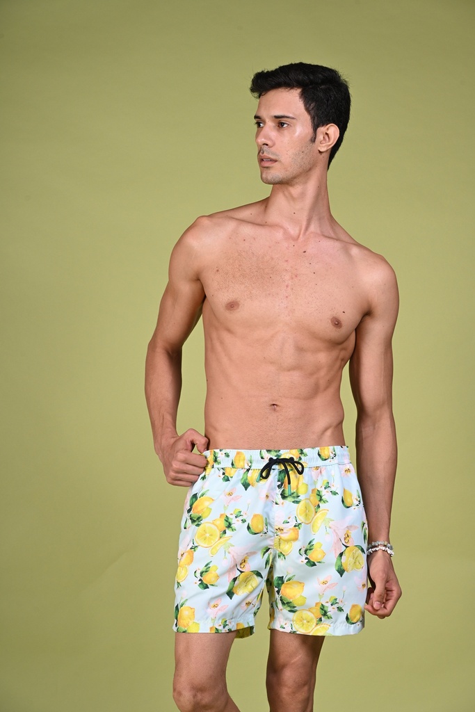 Under the Amalfi Sun Swim Shorts- Clearly Aqua