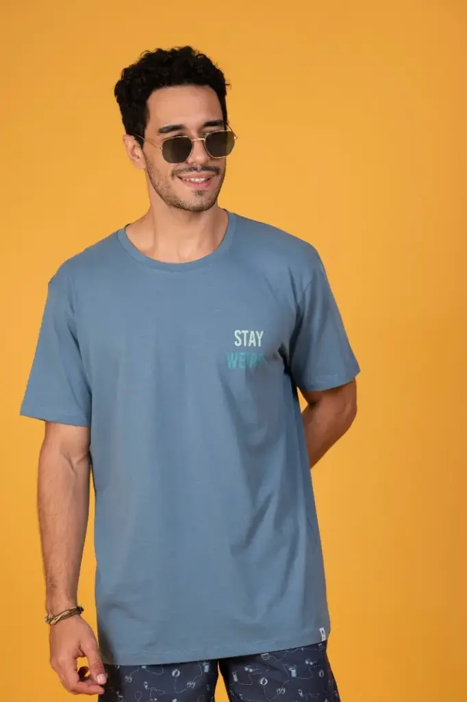 Classic Stay Weird Blue Tshirt