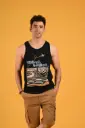 Scenic Journey Graphic Tank Tshirt- Moonless Night