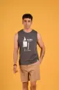 Nautical Statement Sando Tank Tshirt- Iron Gate