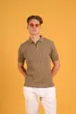 The Sophisticated Voyager Polo Tshirt-Cable Knit Rubber
