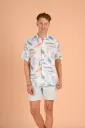Modern Canvas Abstract Print Shirt