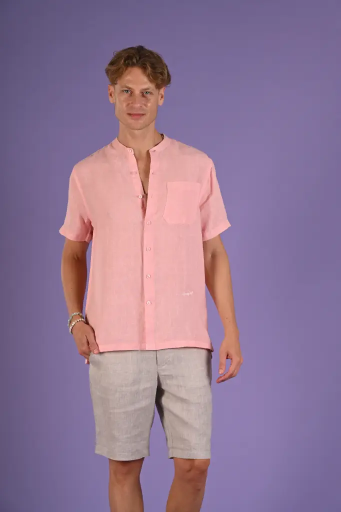 Breezy Basics Pure Linen Shirt-  Blushing Rose