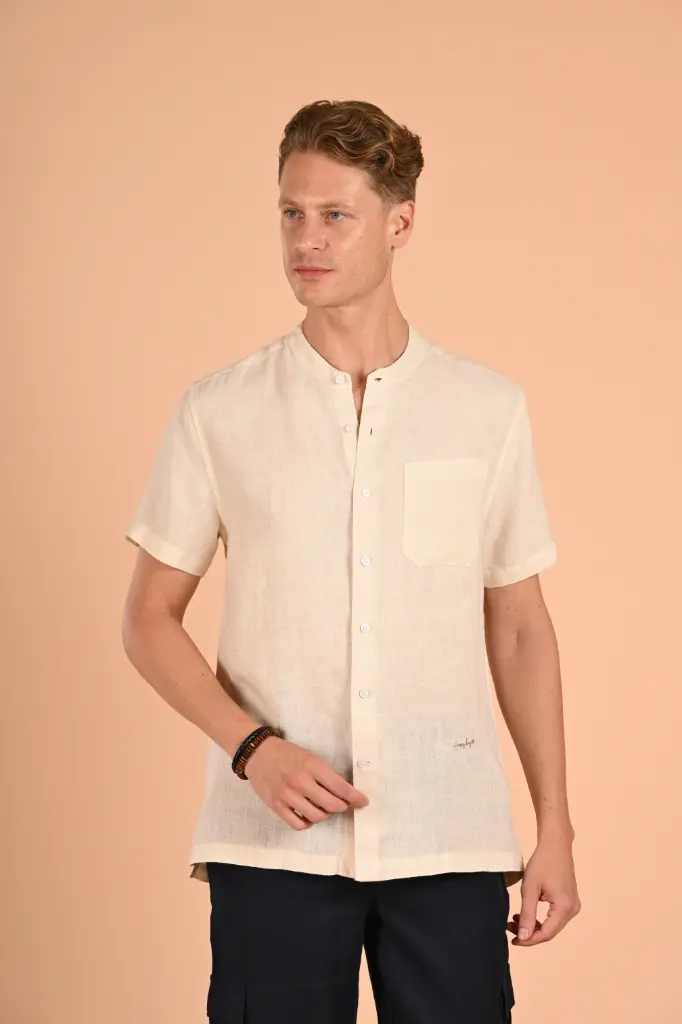 Breezy Basics Pure Linen Shirt-  Birch