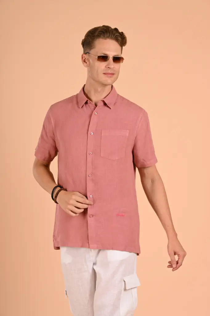 Timless Basics Pure Linen Shirt-  Old Rose