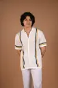 Textured Mesh Button-Down Shirt