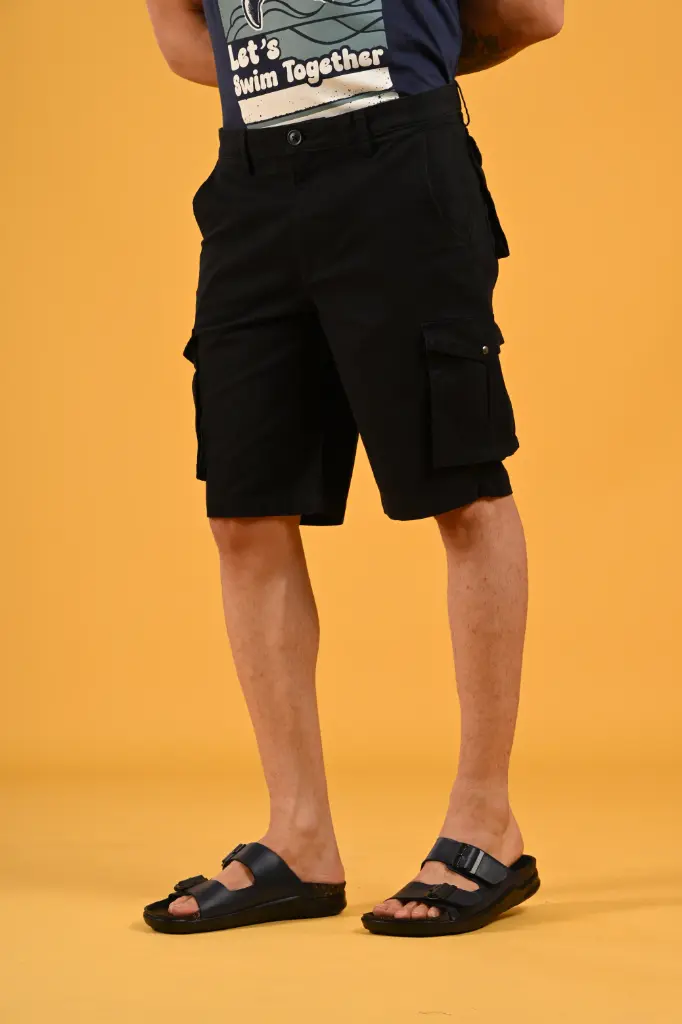 Breezy Day Out Cargo Shorts-  Black