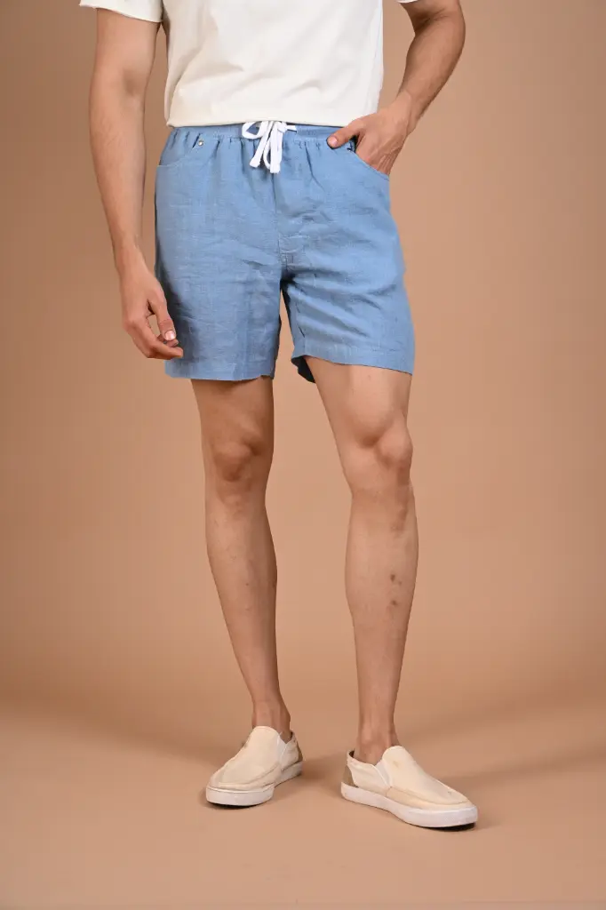 Seaside Sunday Breathable Linen Shorts-  Mountain Spring