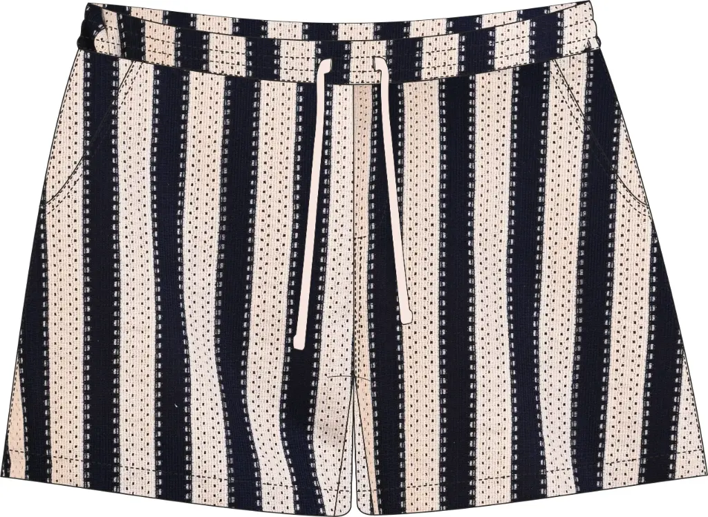 The Linear Textured Knitted Elastic Shorts