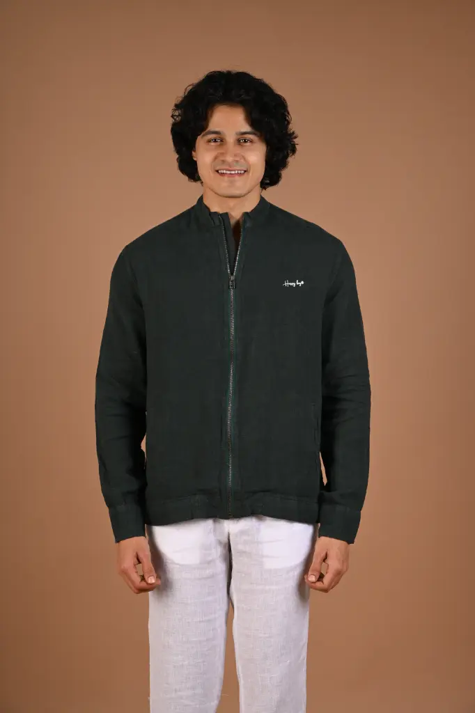 The Modern Nomad  Linen Utility Jacket-  Trekking Green