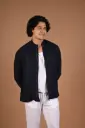 The Modern Nomad  Linen Utility Jacket- Pageant Blue