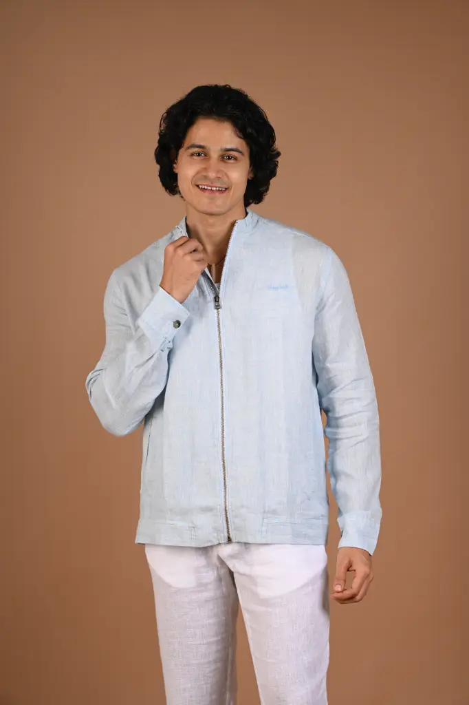 The Modern Nomad  Linen Utility Jacket- Ancient Water