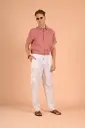 The Jungle Safari Linen Cargo Ribbed Pants-  Brilliant white