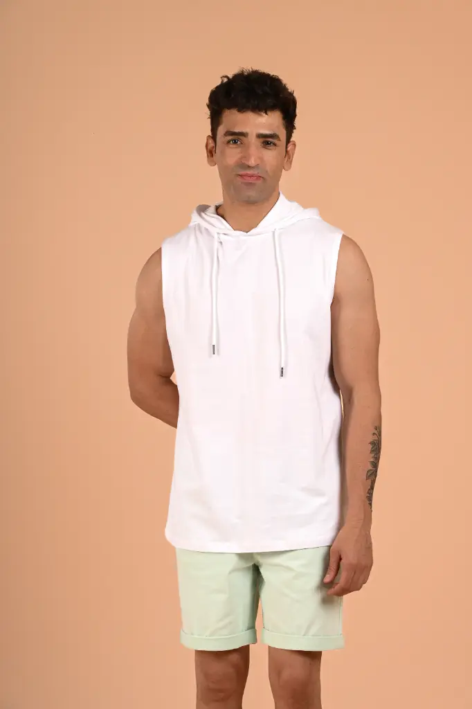 Solid Hooded Tank T-shirt
