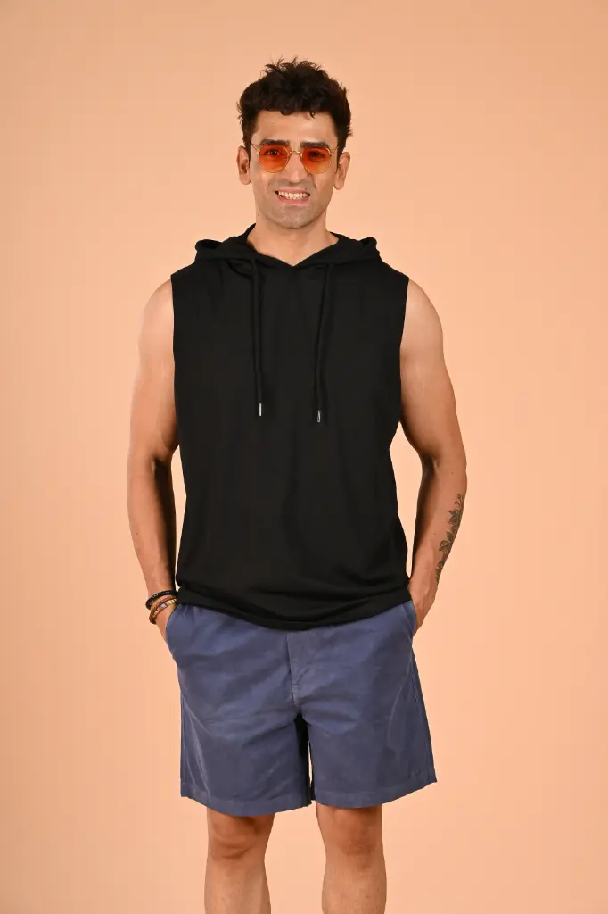 Solid Hooded Tank T-shirt