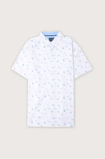 Vibing With Seaside Rhythm White Resort Shirt