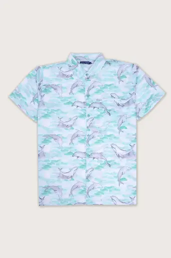 Life is better with Dolphins
Dive into Bliss Hawaiian Shirt- Blanc de Blanc