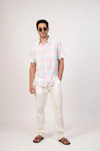 Cotton Candy Feels Classic Checkered Shirt