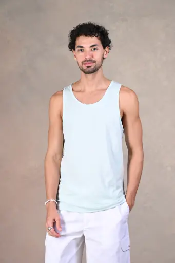 Effortless Cool Tank Tee- Delicate Blue