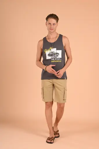 "Road to Adventure" Tank Tshirt- Iron Gate
