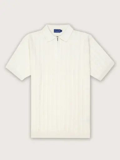 The Sophisticated Voyager Polo Tshirt-Cable Knit Butter