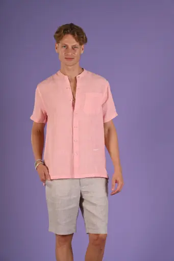 Breezy Basics Pure Linen Shirt-  Blushing Rose