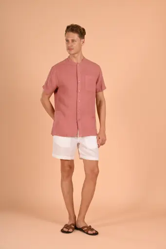Breezy Basics Pure Linen Shirt-  Old Rose