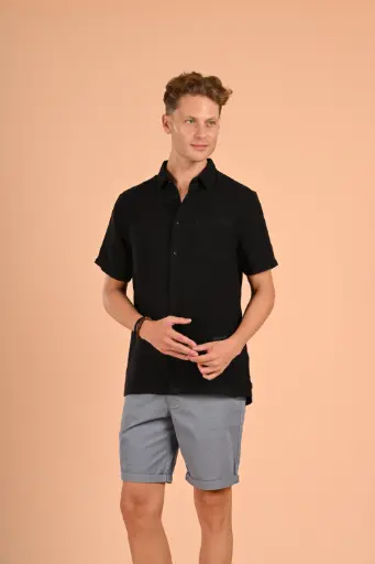 Timless Basics Pure Linen Shirt-  Black Beauty