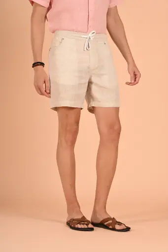 Seaside Sunday Breathable Linen Shorts-  Birch