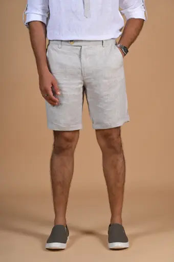 Minimalist Magic Pure Linen Short- Ancient Scroll