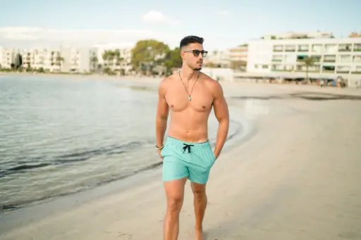 Plain Elastic Swim Shorts