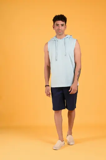 Solid Hooded Tank T-shirt