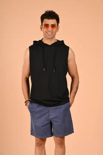 Solid Hooded Tank T-shirt